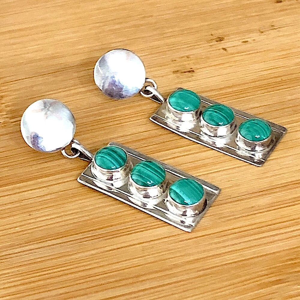 $82  Signed Navajo Estate Stud Earrings  Sterling  Marked D Sterling - Picture 3 of 6